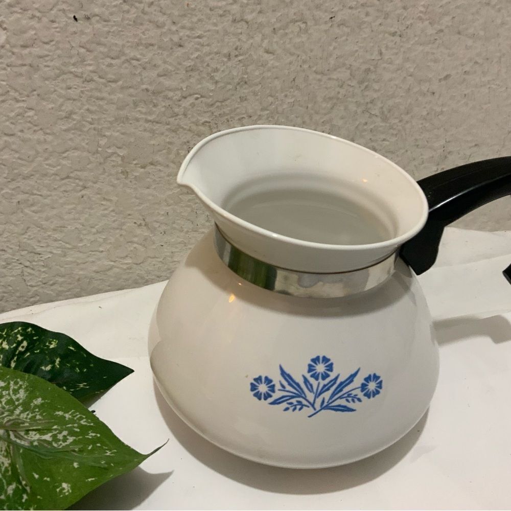 Vintage Corning Ware BLUE CORNFLOWER Tea Kettle/Coffee Pot 6 Cups no lid G16 - Picture 5 of 8
